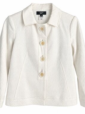Philippe Adec Ivory Textured Button-Front Jacket vintage 6 1990’s